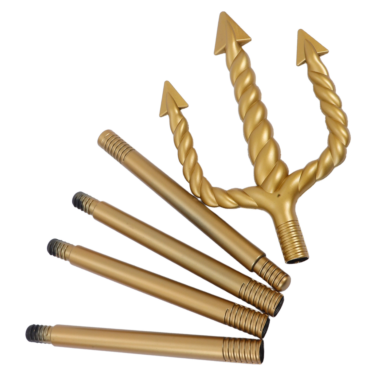 Easy Cosplay Prop - Spiral Trident Prop Golden Finish Intricate