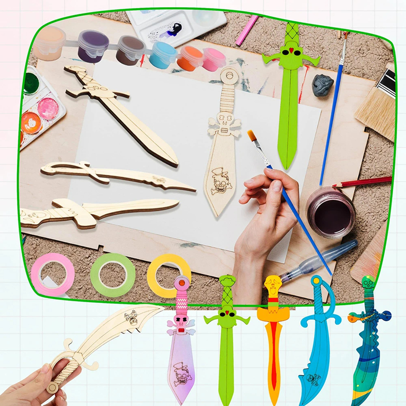 Wooden DIY Drawing Pirate Wood - đánh giá và giá Cosplay Prop Paint