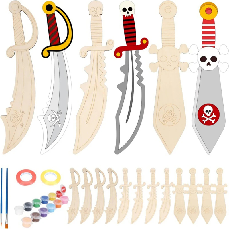Wooden DIY Drawing Pirate Wood - đánh giá và giá Cosplay Prop Paint