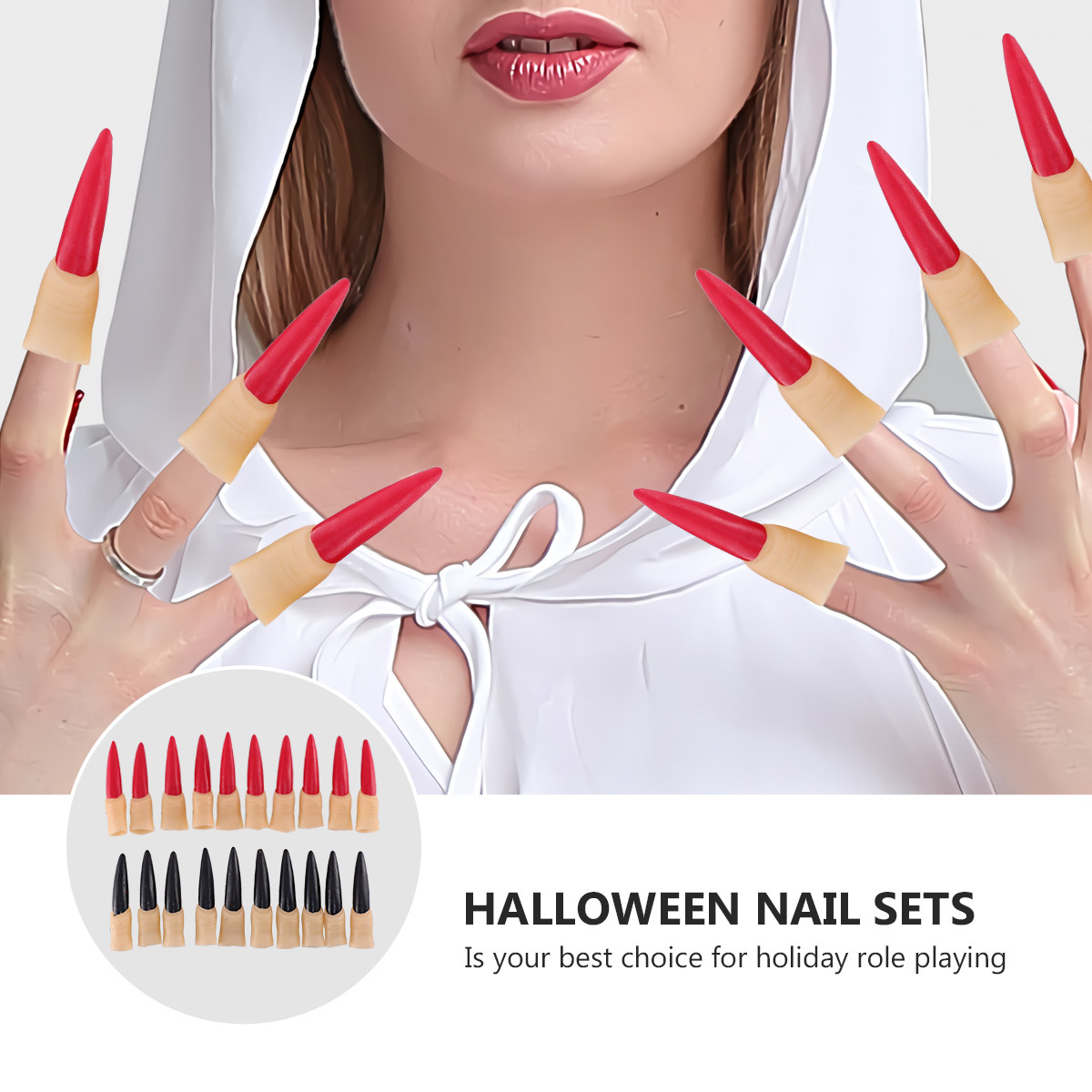 20Pcs Halloween Nails Props Ru - đánh giá và giá Easy Cosplay Prop