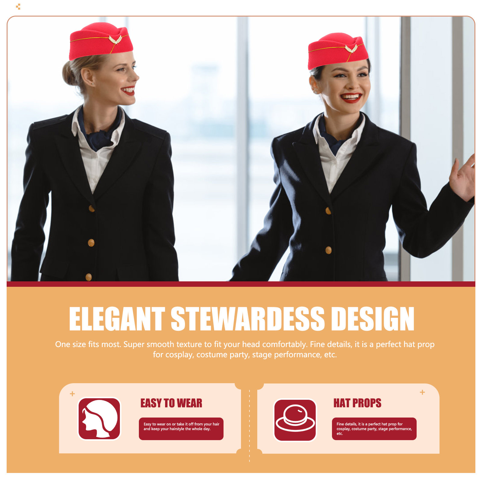Stylish Flight Attendant Hat R - đánh giá và giá Easy Cosplay Prop