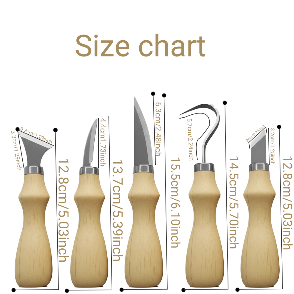 5pc Wood Carving Tools Set Oak - đánh giá và giá Craft Knife Set