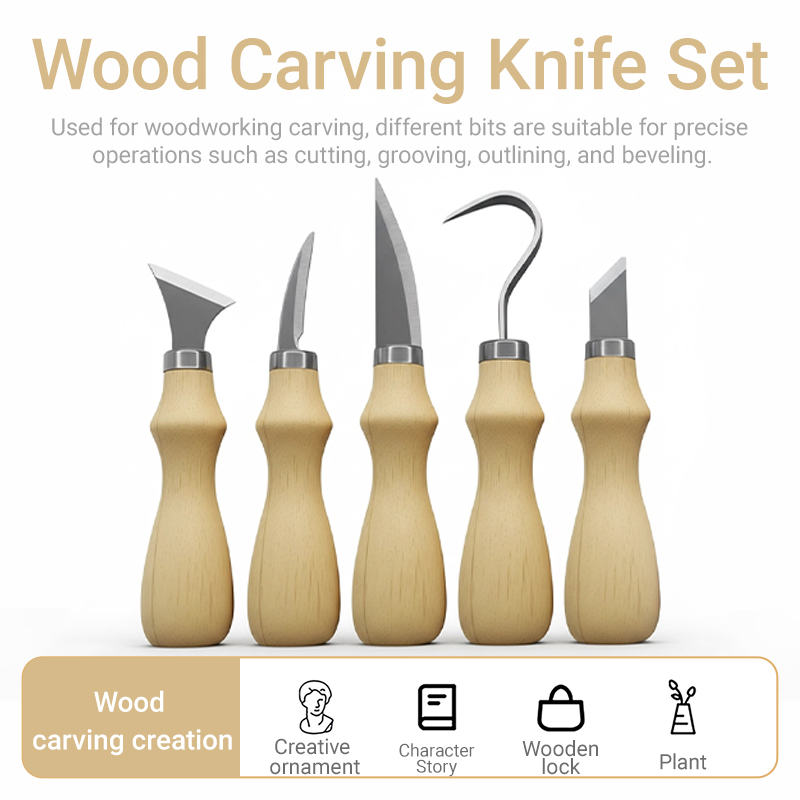 5pc Wood Carving Tools Set Oak - đánh giá và giá Craft Knife Set